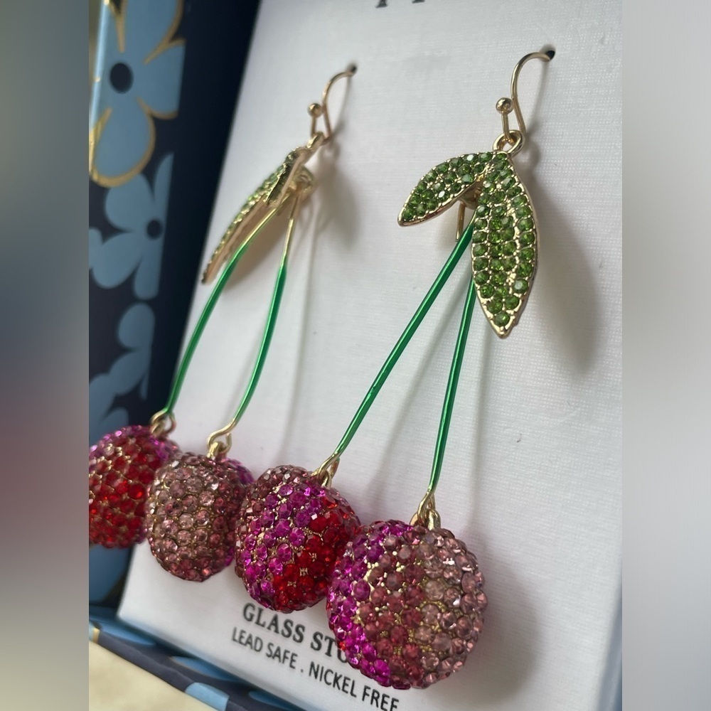 Piper K Cherry Dangle Earrings,Cherry Earrings,Piper K Earrings. - Picture 8 of 12
